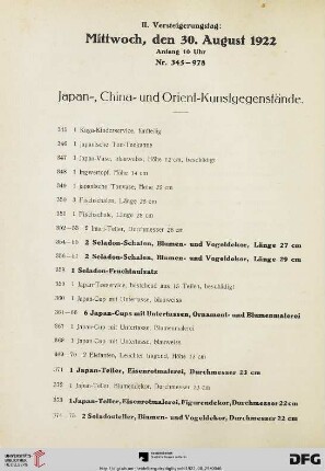 II. Versteigerungstag (Nr. 345-978)