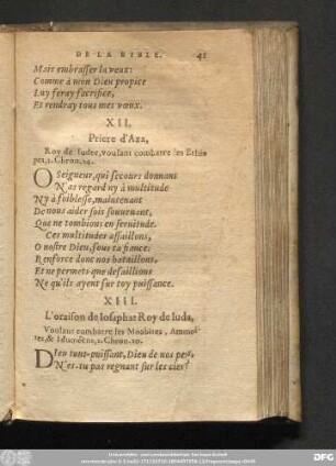 XII. Priere d'Aza, Roy de Iudee, voulant combarre les Ethiopes, 2. Chron. 24.
