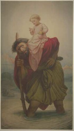 Der Heilige Christophorus mit dem Jesuskind im Fluß