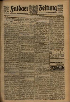 Zweite Ausgabe vom Mittwoch, den 18. August 1909.