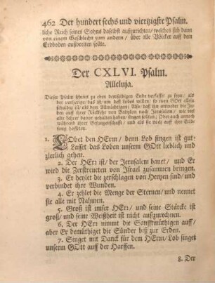 Der CXLVI. Psalm. Alleluja.