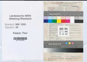 Entnazifizierung Kaspar Paul, geb. 16.03.1893 (Regierungsinspektor)