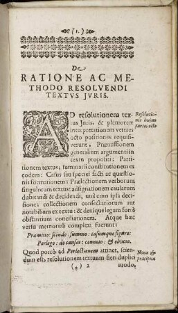 De Ratione Ac Methodo Resoluendi Textus Juris.
