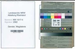 Entnazifizierung Magdalene Gensler , geb. 04.04.1898 ()