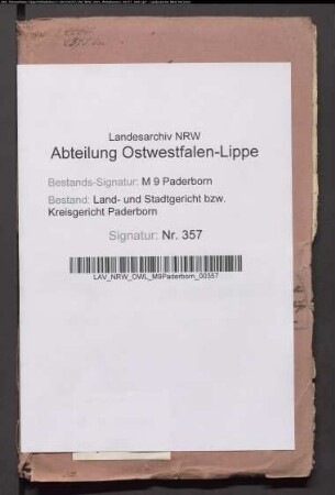 Bürgermeister Ignatz Satty zu Paderborn vgl. dessen Stiftung Nr. 358