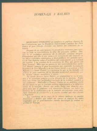 Homenaje a Balmes - [Nota editorial]