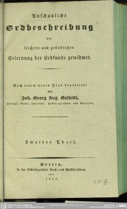 2: Anschaulige Erdbeschreibung der leichten und gründlichen Erlernung der Erdkunde gewidmet