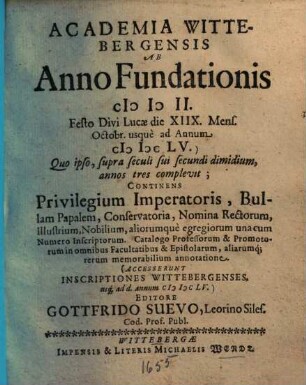 Athenae: itemque inscriptiones Wittebergenses : libri duo