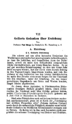 Gellerts Gedanken über Erziehung