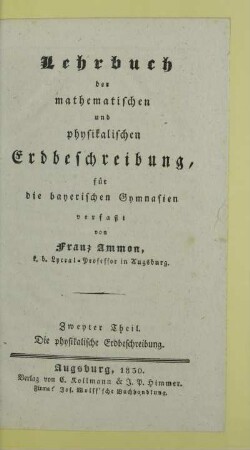 Theil 2: Die physikalische Erdbeschreibung