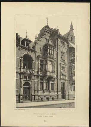 Tafel 78. Wohnhaus, Fischthorplatz 17, Mainz. Architekt: G. Pelsker