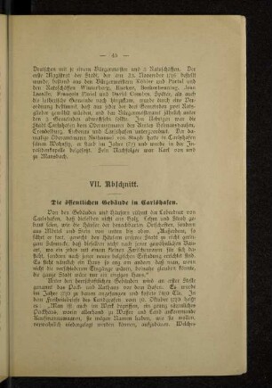 VII. Abschnitt. Die öffentlichen Gebäude in Carlshafen.