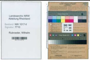 Entnazifizierung Wilhelm Rubroeder , geb. 06.05.1904 (Vermessungstechniker)