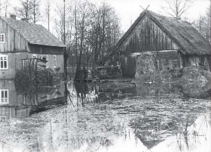 Hochwasser in Burg : Landschaft - Spreewald. Ort: Bórkowy / Burg-Spreewald. Hochwasser