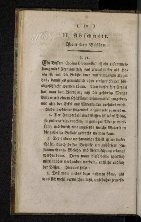II. Abschnitt. Von den Bissen.