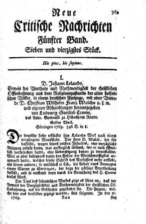 Sieben und vierzigstes Stück.
