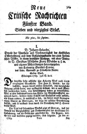 Sieben und vierzigstes Stück.