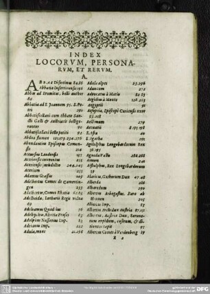 Index Locorum, Personarum, Et Rerum
