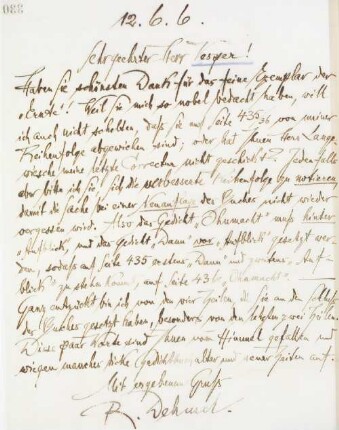 Brief an Will Vesper