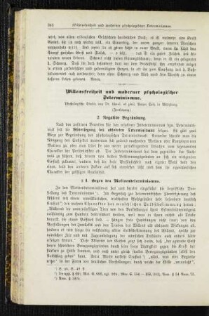 Willensfreiheit und moderner psychologischer Determinismus : psychologische Studie ; (Fortsetzung)