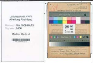 Entnazifizierung Gertrud Marten , geb. 05.07.1909 (Lehrerin)