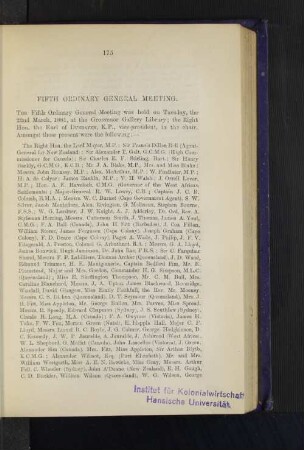 Ordinary General Meeting: Imperial and Colonial Partnership in Emigration. By W. M. Torrens, Esq., M.P.
