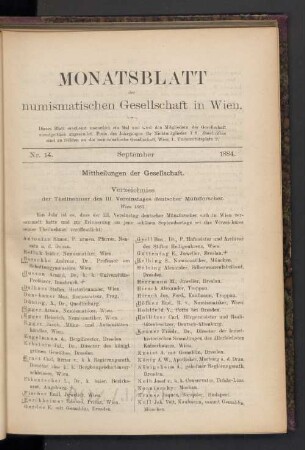 Nr. 14. September 1884