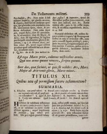 Titulus XII. Quibus non est permissum facere testamentum?