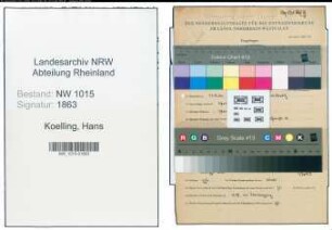 Entnazifizierung Hans Koelling , geb. 20.08.1920 ()