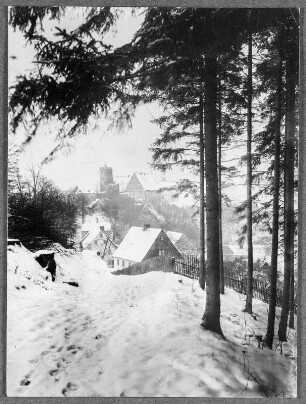 Winter vor der Burg Scharfenstein