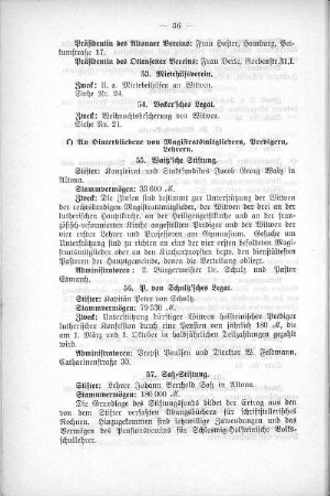 f) An Hinterbliebene von Magistratsmitgliedern, Predigern, Lehrern.