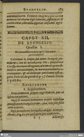 Caput XII. De Evangelio