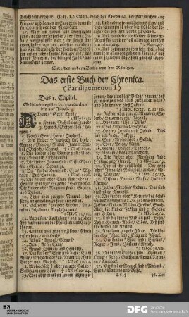 Das erste Buch der Chronica. (Paralipomenon I.)