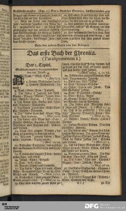 Das erste Buch der Chronica. (Paralipomenon I.)