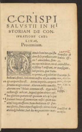 C. Crispi Salustii In Historiam De Coniuratione Catilinae ...