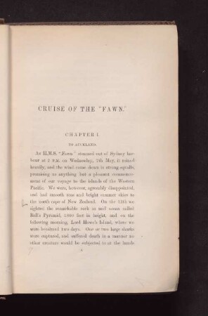 Cruise of the "Fawn" Chapter I