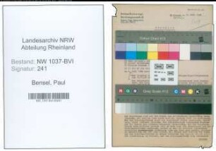 Entnazifizierung Paul Bensel , geb. 27.07.1887 (Studienrat)