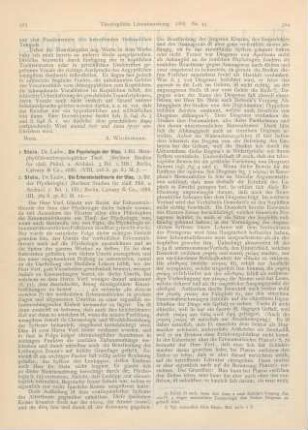 323-326 [Rezension] Stein, Ludw., Die Psychologie der Stoa. I. Bd