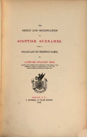 The Origin and Signification of Scottish Surnames : With a Vocabulary of Christian Names