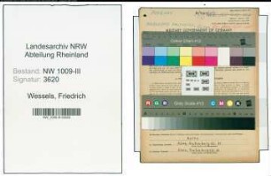 Entnazifizierung Friedrich Wessels , geb. 02.06.1892 (Wachmann)