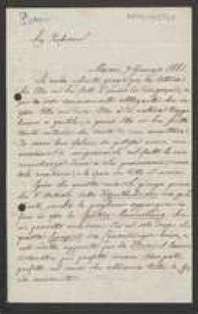 Brief von Vittore Benedetto Antonio Trevisan an Unbekannt