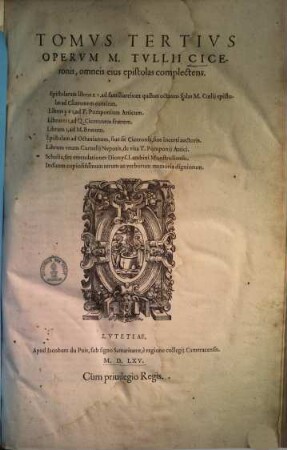 Opera omnia quae extant, 3. Omnei9s eius epistolas complectens