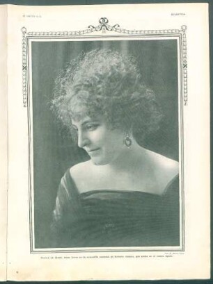 Pierina de Alessi, dama joven de la compañía nacional de Roberto Casaux, que actúa en el teatro Apolo.