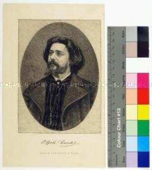 Porträt des französischen Schriftstellers Alphonse Daudet nach einer Fotografie von Étienne Carjat