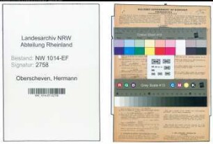 Entnazifizierung Hermann Oberscheven , geb. 23.08.1892 (Kaufmaennischer Angestellter)