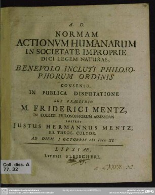 Normam Actionum Humanarum In Societate Improprie Dici Legem Naturae ...