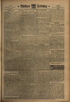 Zweite Ausgabe vom Donnerstag, den 07. April 1910.