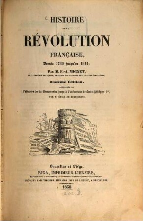 Histoire de la revolution française : depuis 1789 jusqu'en 1814