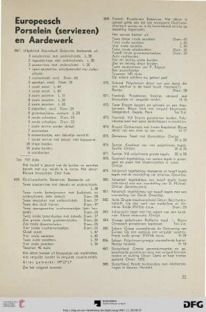 Europeesch Porselein (serviezen) en Aardewerk (Nr. 867-907)