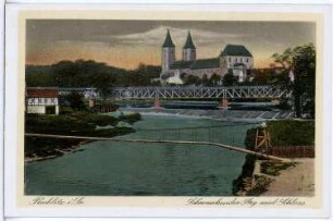 Rochlitz. Schwankender Steg und Schloss